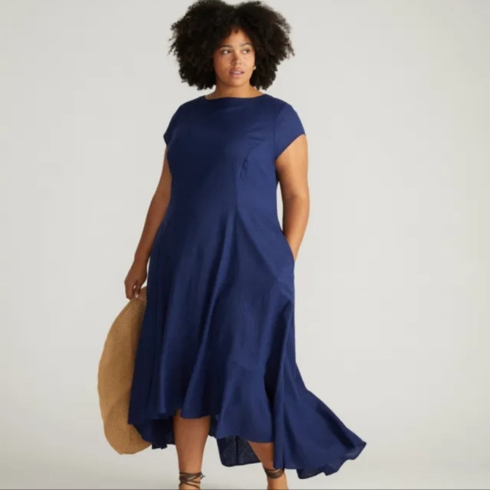 Universal Standard Sunset Linen Flounce Dress